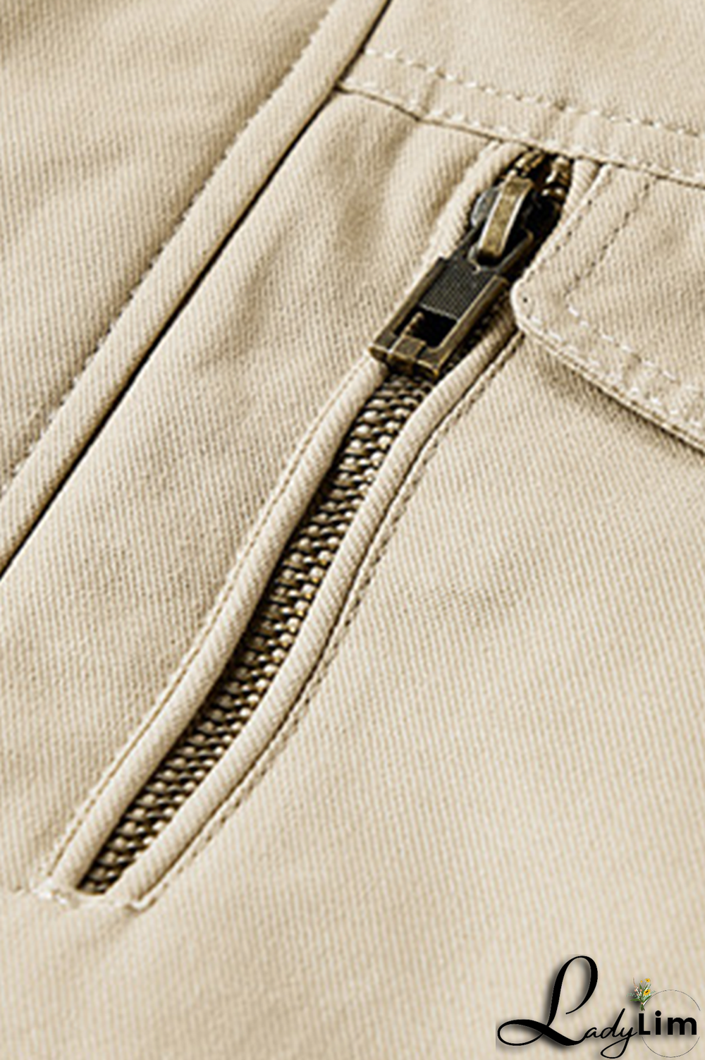 Earth Yellow Casual Solid Pocket Buckle Hooded Collar Outerwear