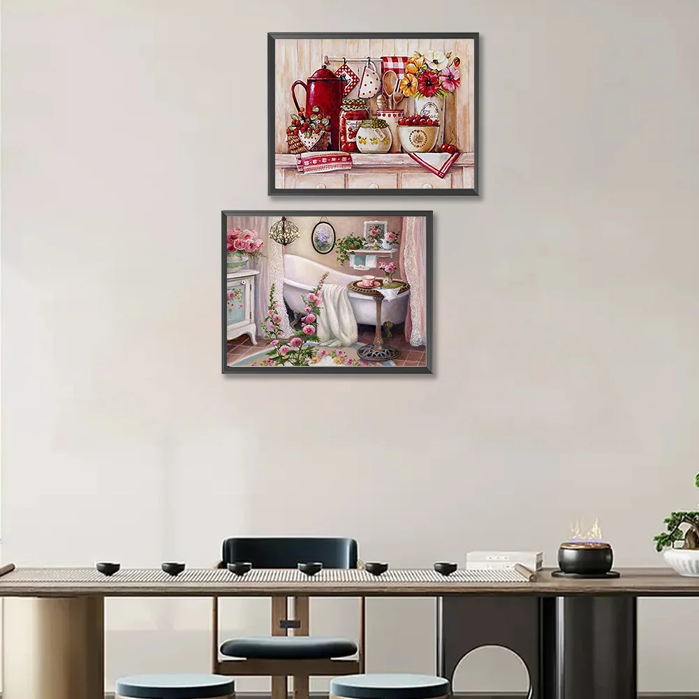 2pcs Diamond Painting - Full Round Drill - Home(Canvas|40*30cm)