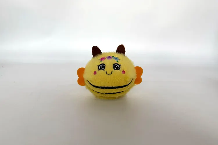 Bouncy Plush Bee Toy - Floral Headband & Cheerful Smile - Soft Elastic for Play, Decor & Gifting to Kids/Bee Fans