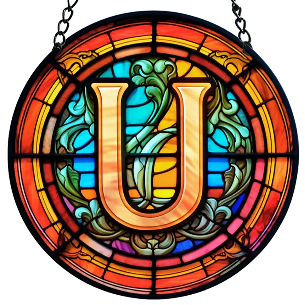 Acrylic Suncatcher Home Decoration Panel A-Z Letter Door Sign Hanging Decoration