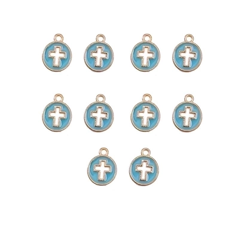 10 Pcs/Package 16.6*19.9Mm 21.5*15.9Mm Aluminum-Magnesium Alloy Kc Gold Cross Jewelry Accessories Pendant