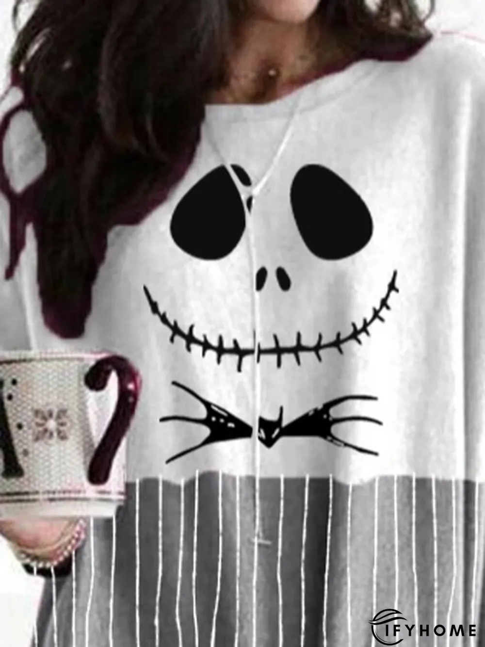 Halloween skull comfortable loose and casual dress | IFYHOME
