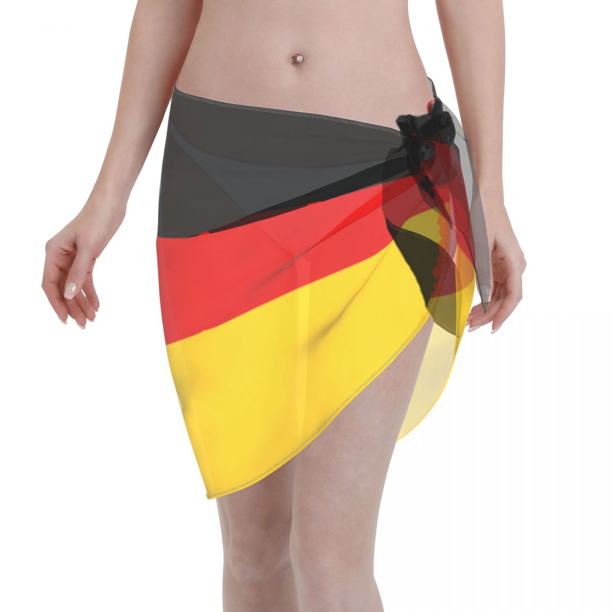 Germany Flag Women's Short Beach Sarong Cover Ups