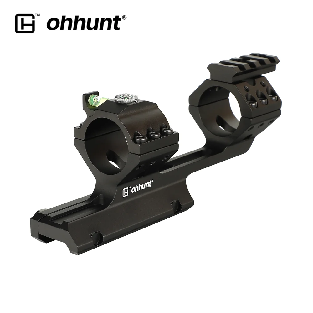 ohhunt &reg;25.4mm 30mm QD Tactical Rifle Optical Scope Mount Comes With Compass, Bubble Level and Rail For 21mm Picatinny Mount