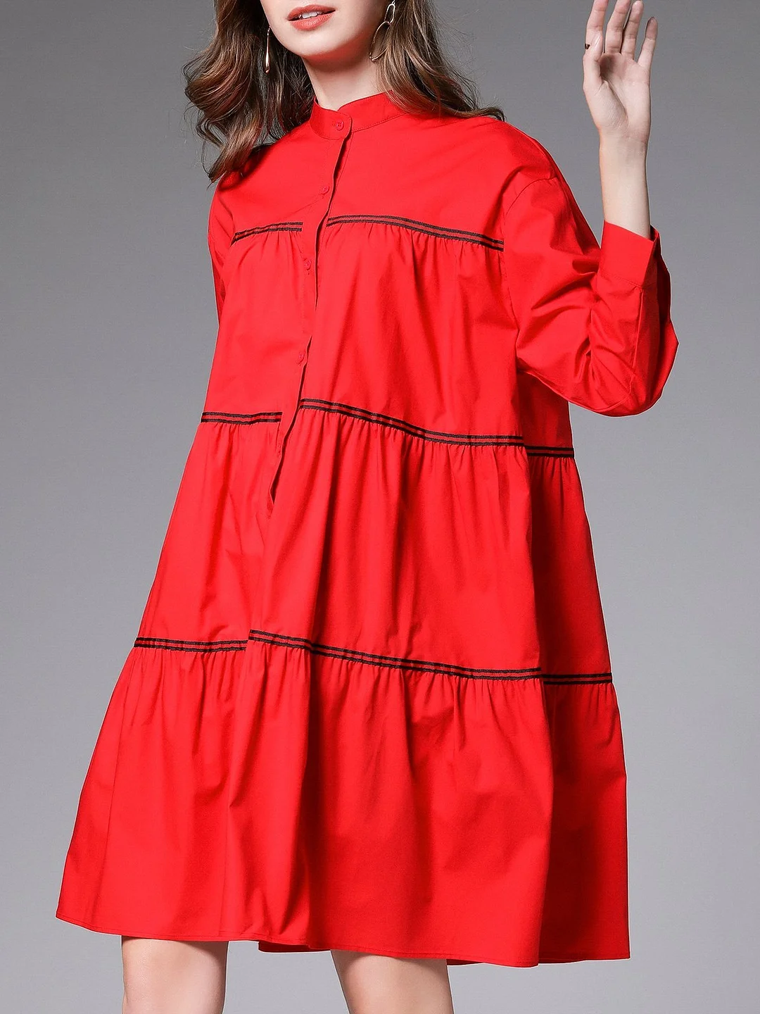 Ruched Daily Casual Midi Dress