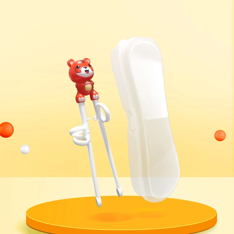 Maternal And Infant Products Portable Feeding Children’s Tableware Set Cartoon Learning Chopsticks Training Chopsticks 304 Stainless Steel Spoon Fork