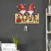 Wooden Special Shape Love And Gnome 3 Hooks No Punch Diamond Painting Hook Rail