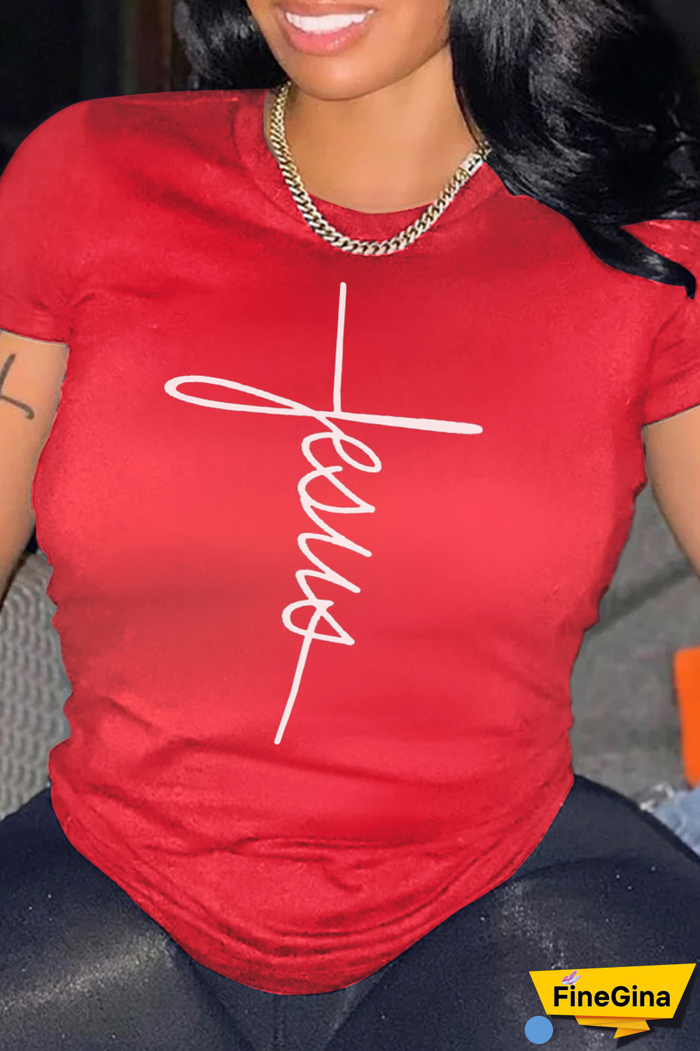 Black Casual Street Print Patchwork O Neck T-Shirts