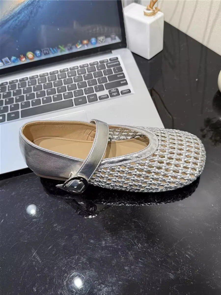 Yyvonne Hollow Sandals Soft Soles Mary Jane Mouth Single Shoes 2025 New Explosive Women's Pedaled Lazy Shoes