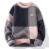 Men's New Fashion Trend Geometric Crew Neck Sweater