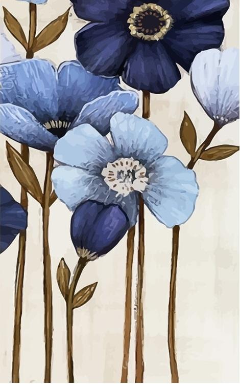 

Blue Flowers – Paint By Numbers - 40*50CM, 501 Original