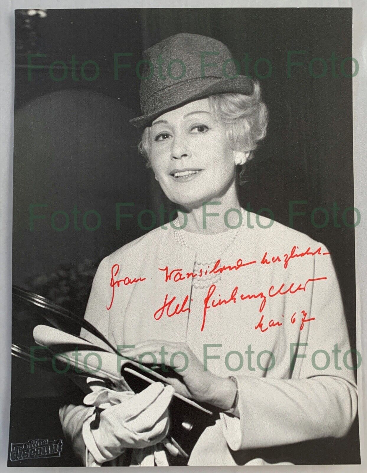 Heli Finkenzeller Original Autograph Vintage Film Portrait Photo Poster painting Signed (TV-396