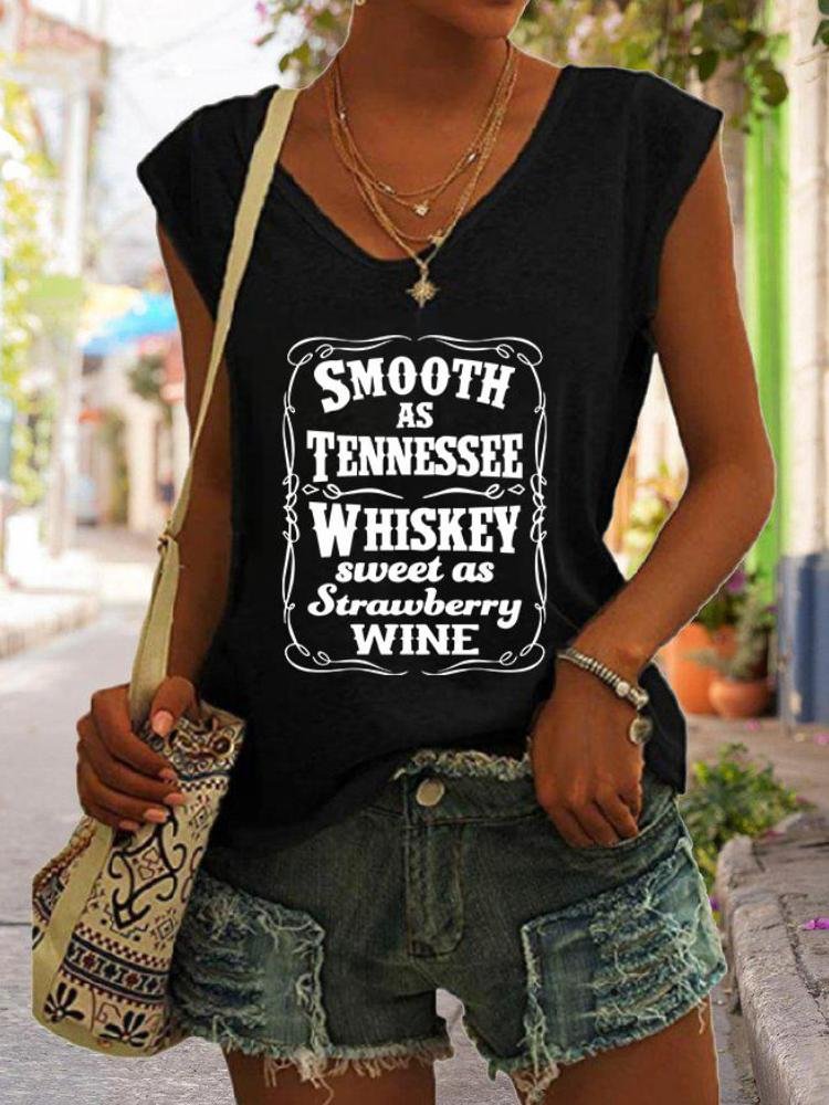 Women's Smooth As Tennessee Whiskey Sweet As Strawberry Wine Tank Top