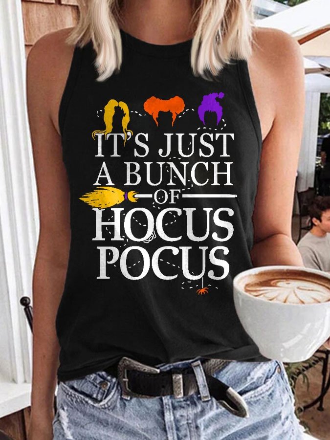 Halloween Witch It's Just a Bunch of Print Sleeveless Tank Top