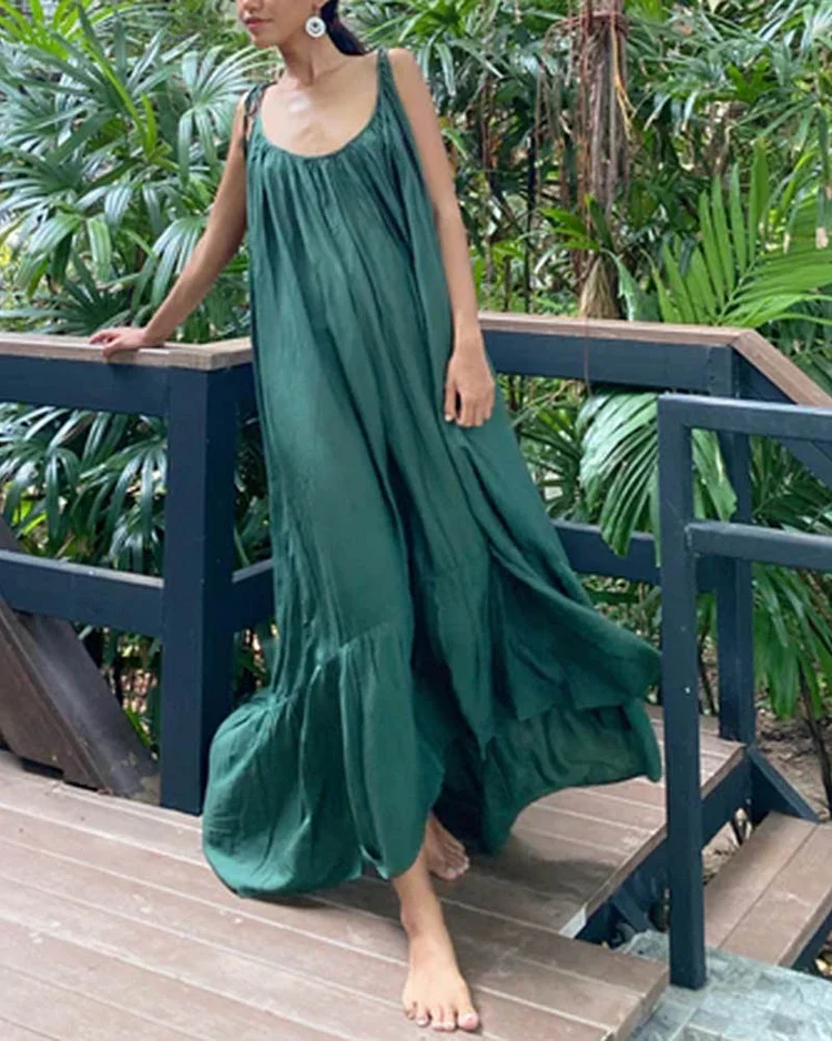 Women's fashionable loose suspender dress