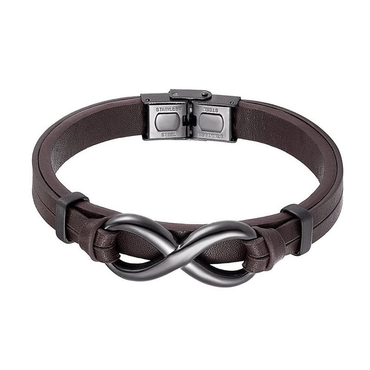 For Son - I Love You Until Infinity Runs Out Infinity Leather Bracelet