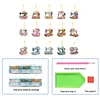 15Pcs Sewing Machine DIY Double Sided Diamond Painting Keychain Kits for Adults