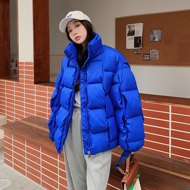 Woherb 2023 New Oversize Cotton Clothing Female Winter Korean Loose Small Cotton-Padded Jacket Cotton-Padded Jacket Coat Bread Clothing-Outfit Ideas