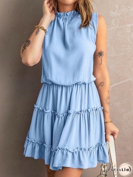 Sleeveless Ruffled High Waist Skirt