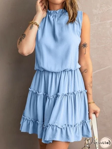 Sleeveless Ruffled High Waist Skirt