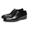 Mens Leather Brogue Oxford Dress Shoes Business