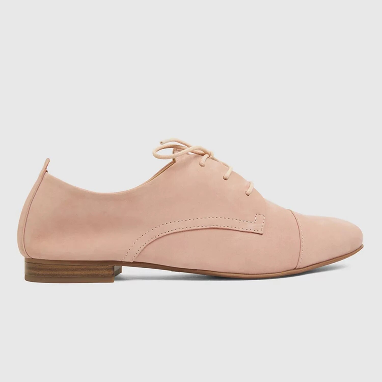 TAAFO Pink Concise Oxfords Women's Flats Round Toe Low Heels Ladies Casual Office Shoes 