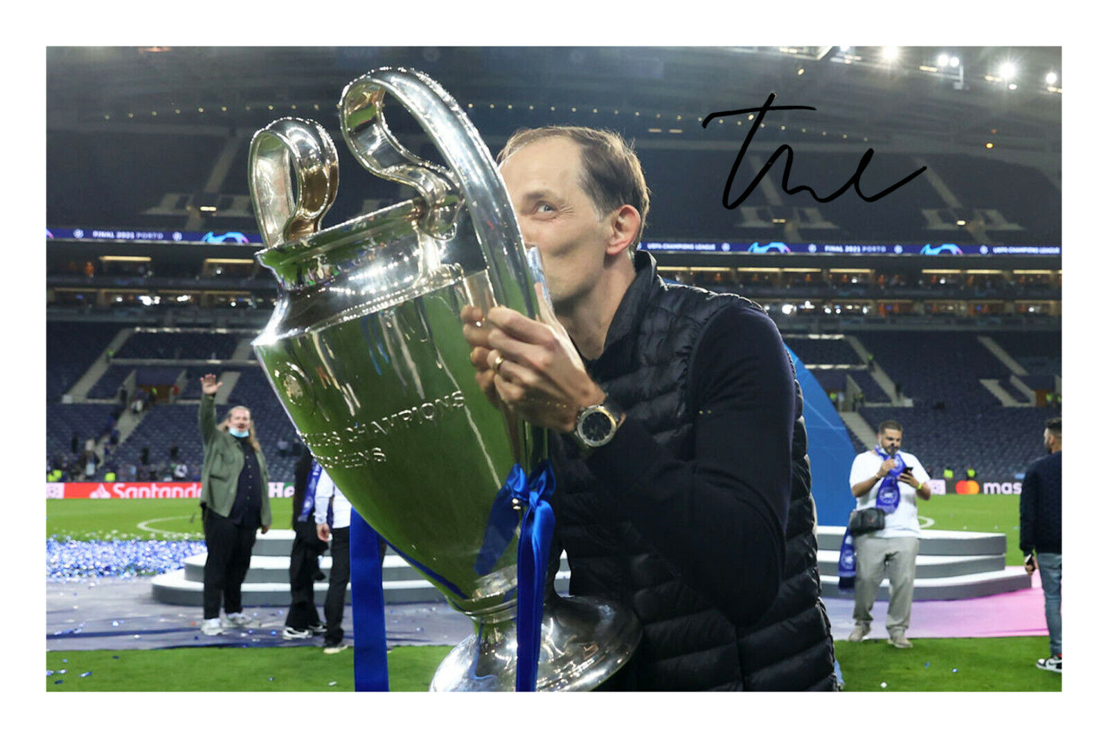 Thomas Tuchel Signed A4 Photo Poster painting Print Chelsea FC Champions League 2021 Autograph