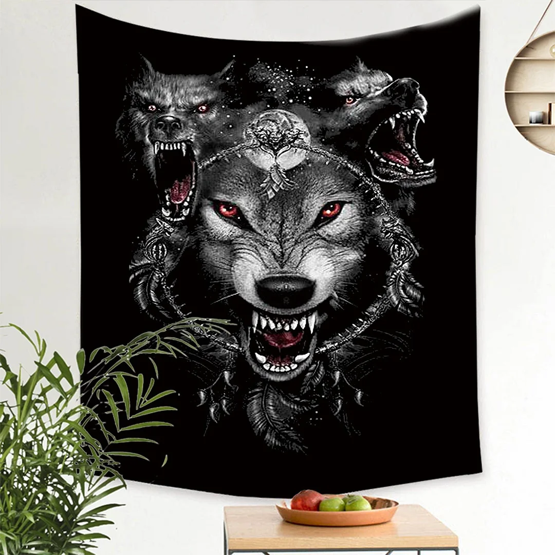 Wall Hanging Tapestry Livingroom Wall Cloth Lion King Wolf Background Cloth Tiger Wall Tapestry Aesthetic Animal Hanging Blanket