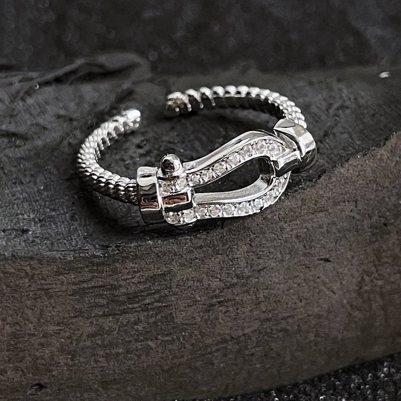 Copper Silver Plated Inlay Round Natural Stone Gem Rings