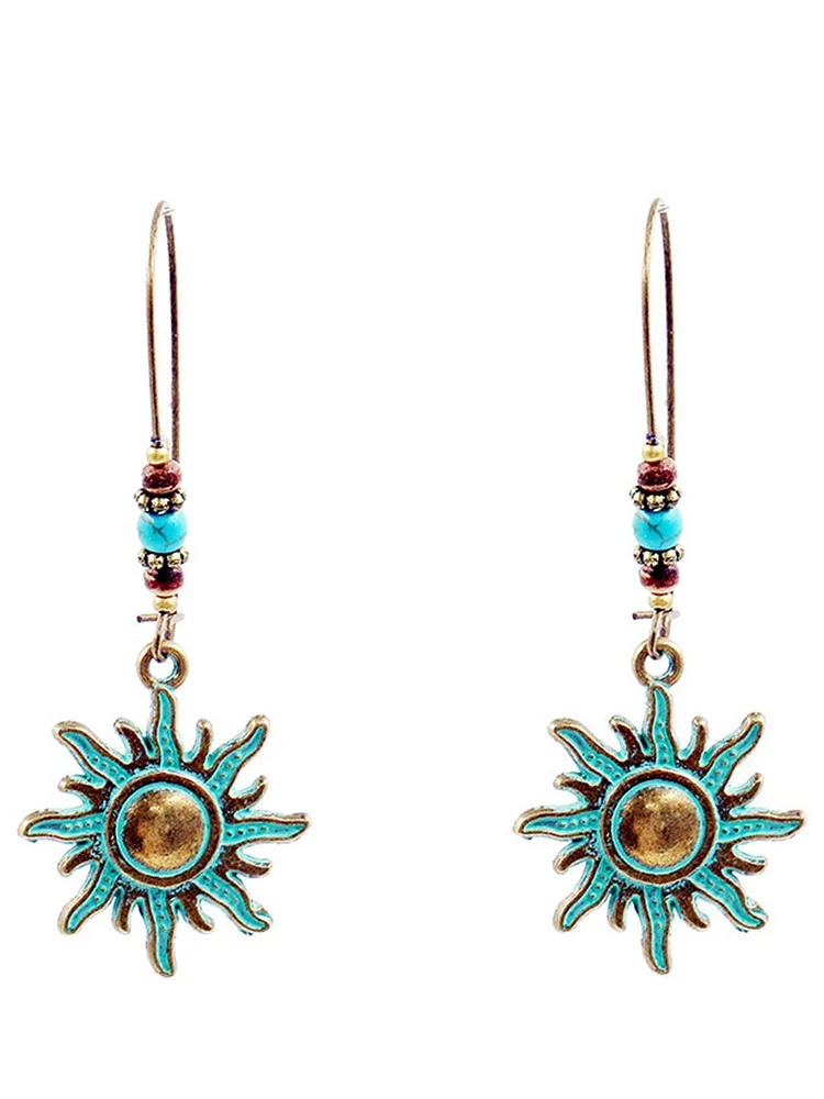 Sun Drop Earrings Danglers Bohemian Vintage Charm Earrings Fashion Retro Personalized Party Accessories Earrings