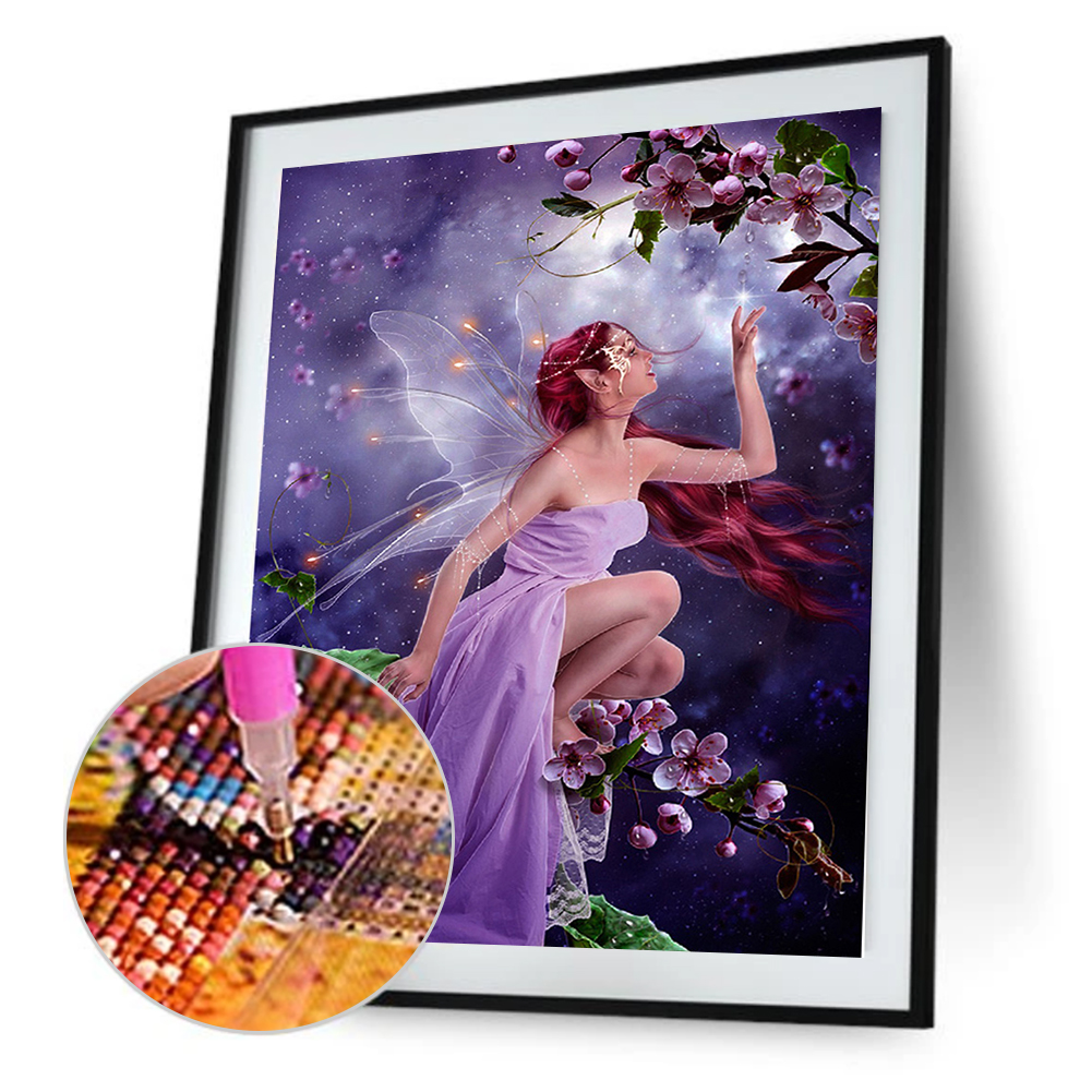 

25*35CM-Butterfly Fairy-Round Drill Diamond Painting, 501 Original