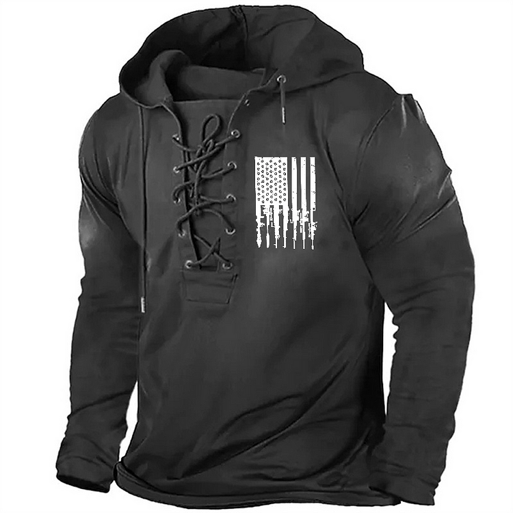 American Gun Flag Retro Hoodie