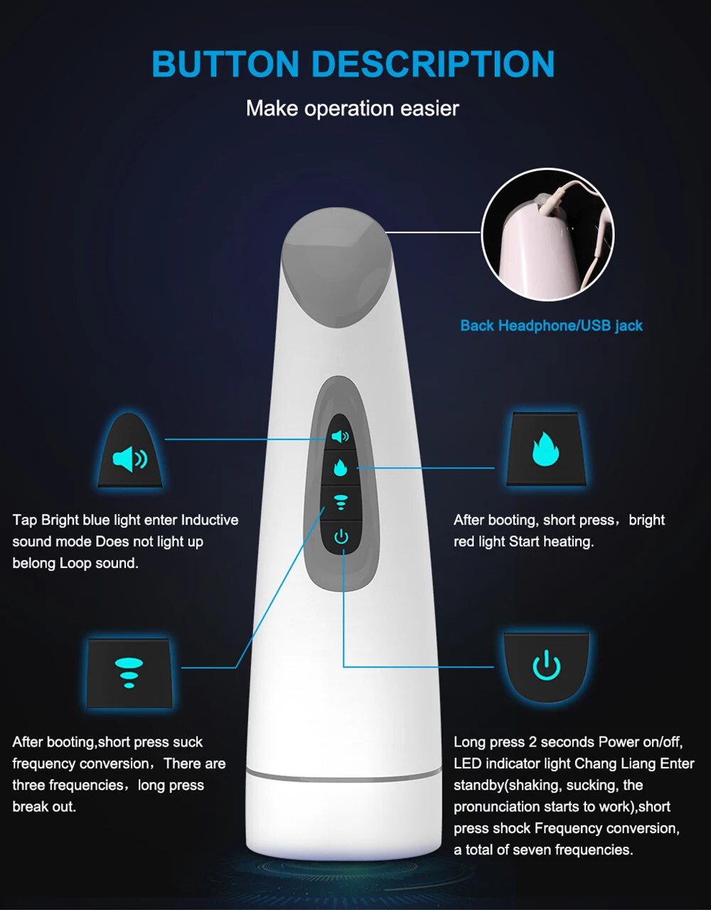 Male Automatic Sucking Masturbation Cup with Heating and Vibrating Functions