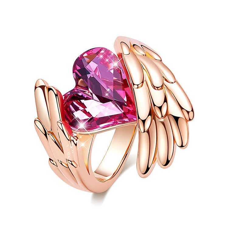 Angel Wings Crystal Ring