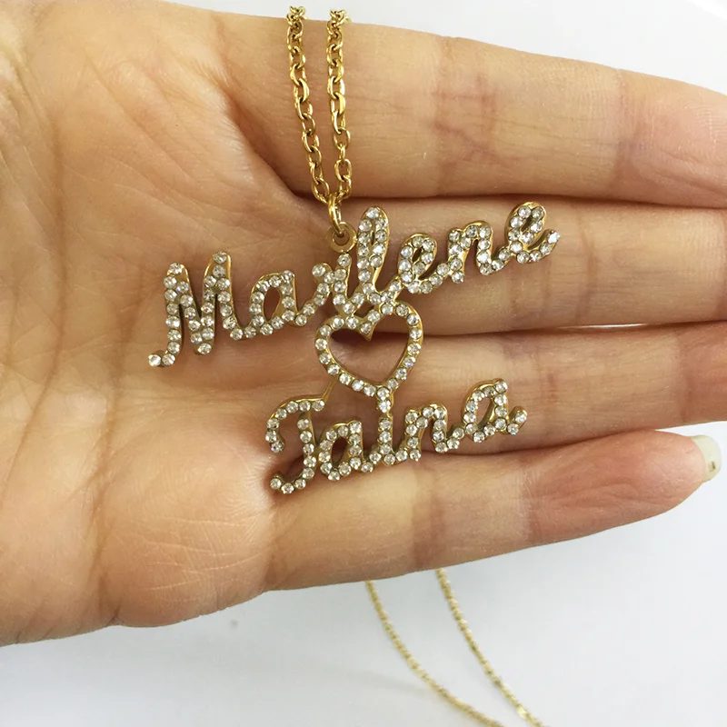 Custom Diamond Heart Titanium Necklace