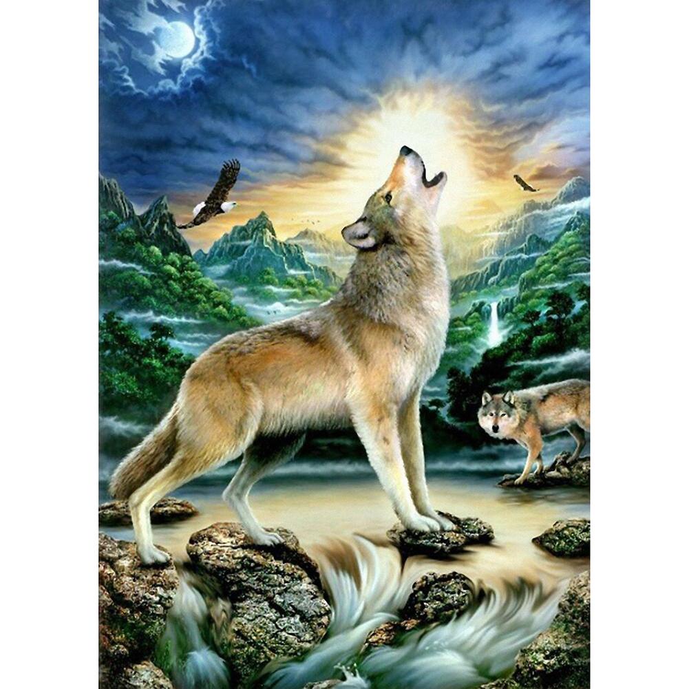 

Howling Wolf-Round Drill Diamond Painting-30*40CM, 501 Original