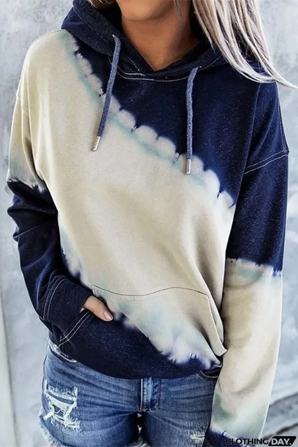 Loose  Hooded Gradient Sweatshirt