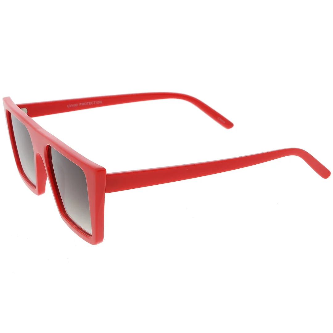 Retro Flat Top Square glasses Neutral Colored Flat Lens 52mm