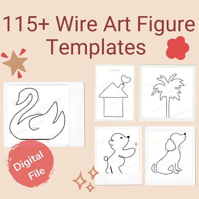 115+ Wire Art Figure Templates, Wire bending figure patterns, Instant Digital PDF Download