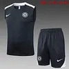 2025/2026 Chelsea Pre-Match Training Dark Gray Vest+Shorts Football1:1 Thai Quality