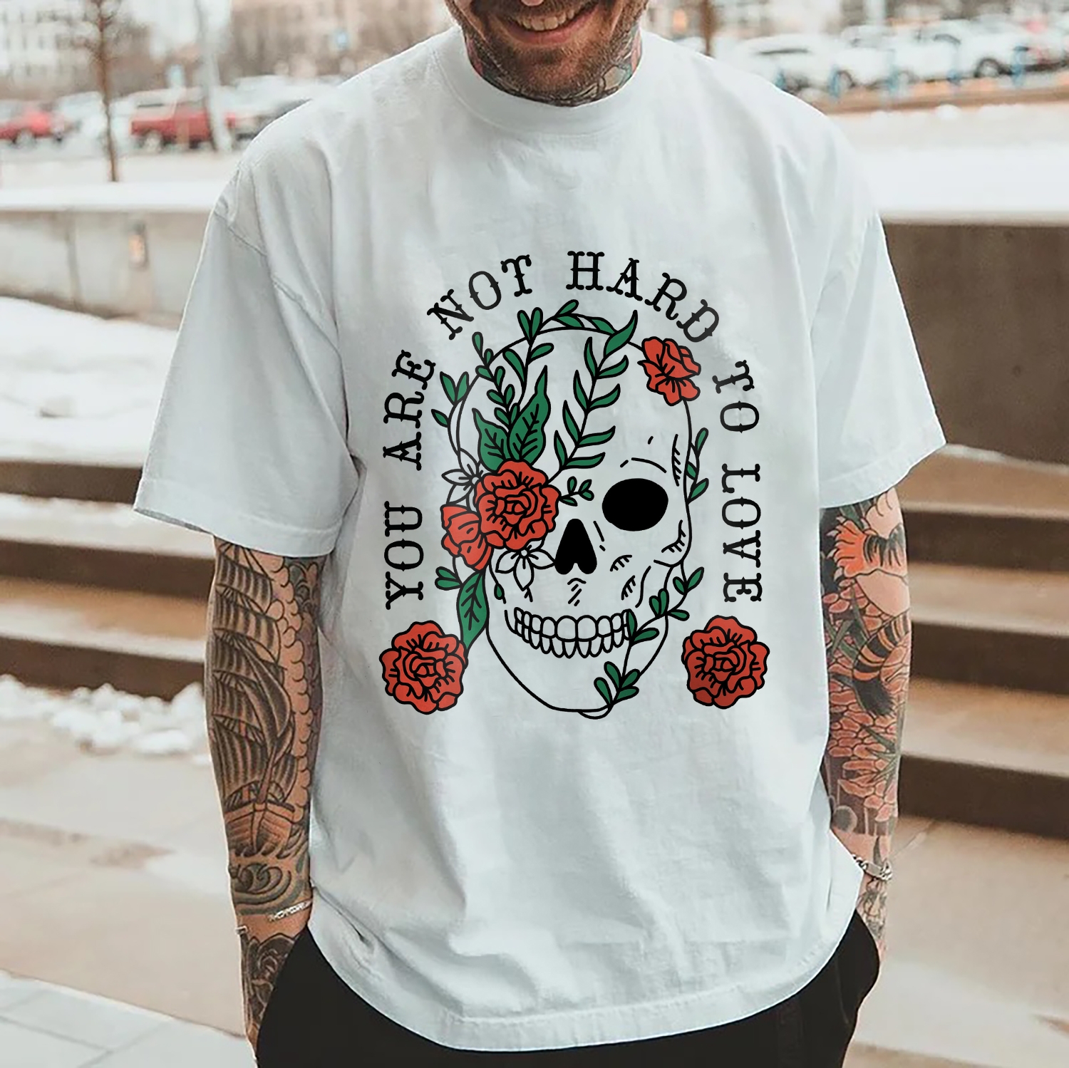 YOU ARE NOT HARD TO LOVE GRAPHIC PRINT T-shirt