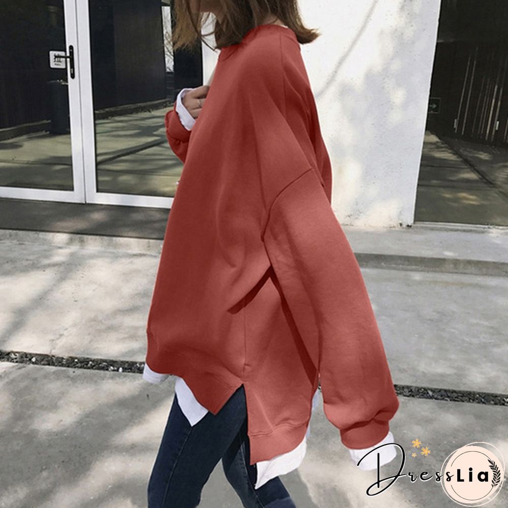 Plus Size Women Full Sleeved Winter Holiday Blouse Baggy Pullover Tops