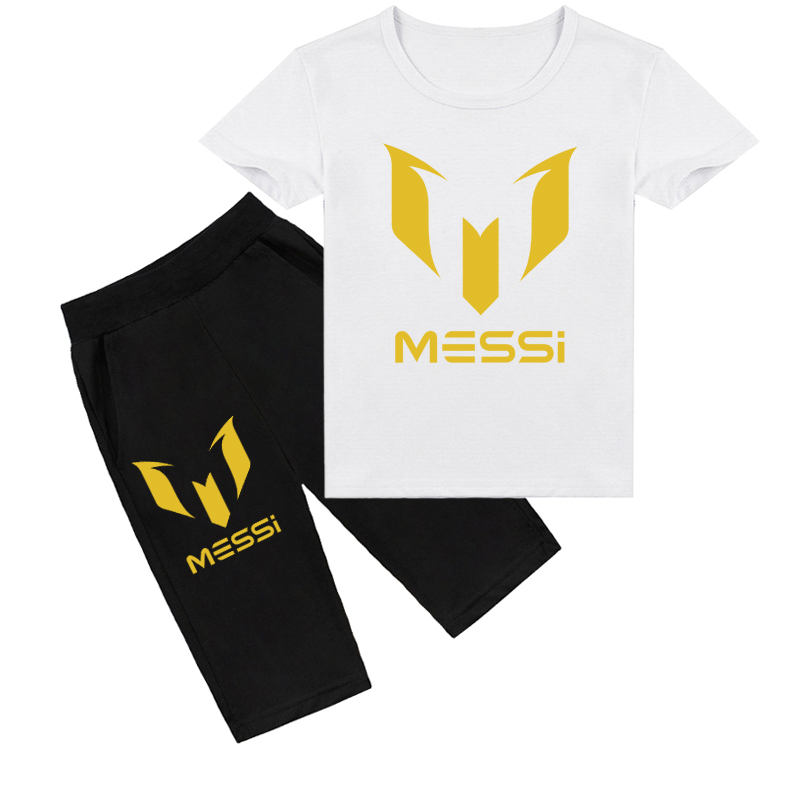 Mayoulove Messi Inspired Boys Girls Shorts Set - Perfect Gift for Young Fans, Sportswear for Active Kids-Mayoulove