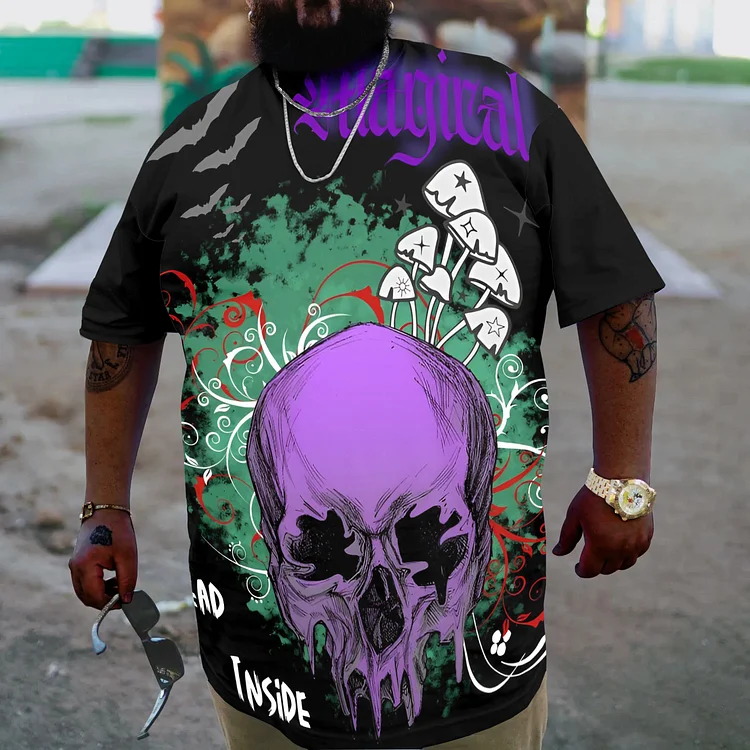 Gothic Plus Size Skull Tnside Casual T-Shirt