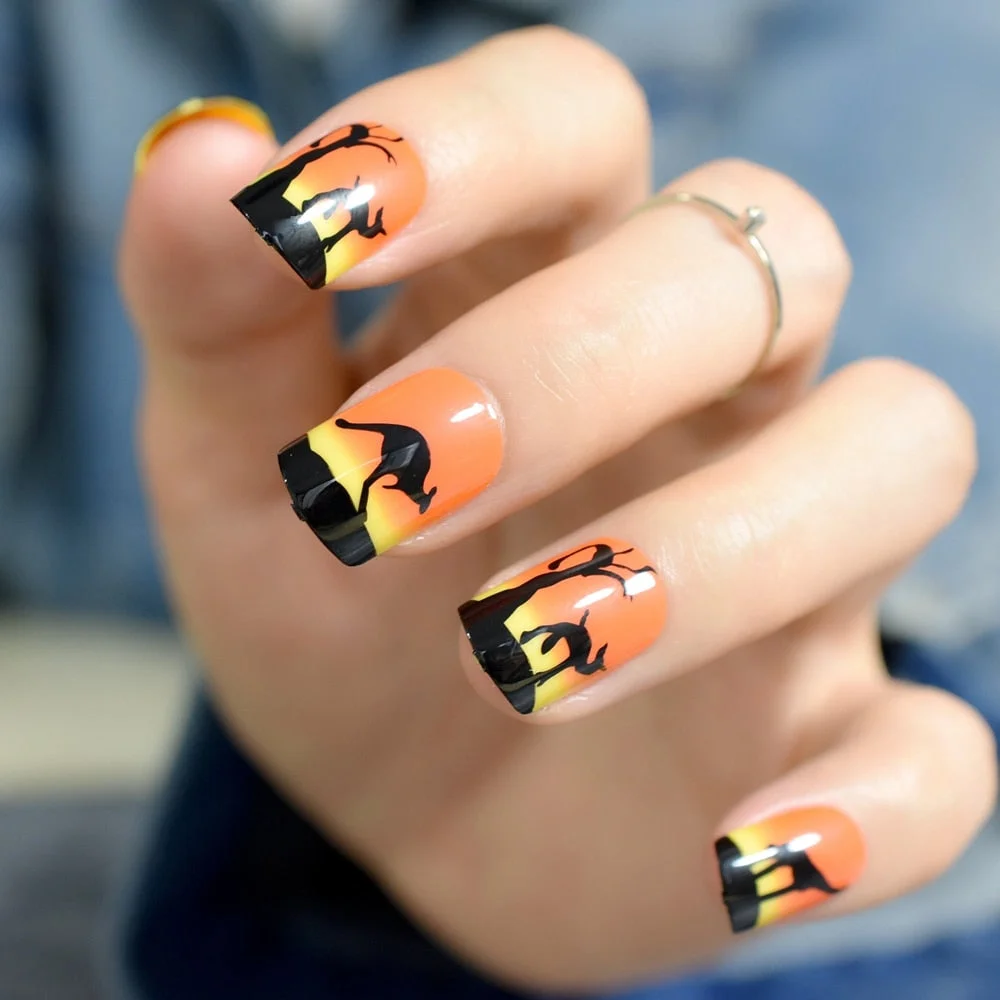 Classical Natural French Nail Super Real White Tip Fake Nails with Glue Sticker Office Lady Must DIY Manicure Tips-Nail Inspo