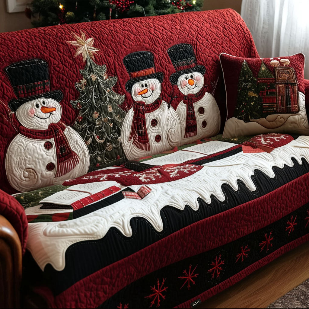 Christmas Eve Smiles Quilted Sofa Cover NCU0PT9884 everthome
