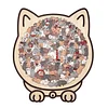135-Piece Morandi-Colored Cat Shaped Wooden Jigsaw Puzzle