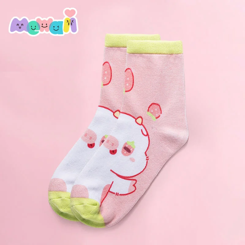 MeWaii® Berry Cow Cute Animal Socks Casual Ankle Socks Cotton Socks Gifts