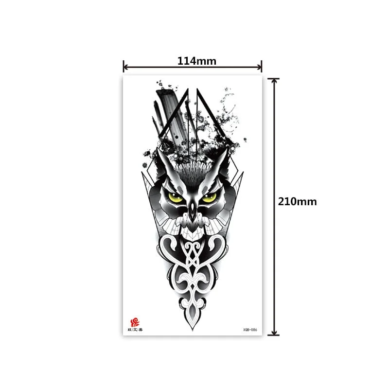 Half-arm waterproof tattoo stickers arm fierce wolf head animal arm lasting cross-border European and American tattoo stickers