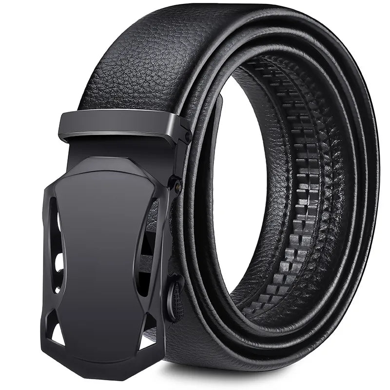 Direct Belt Men’s Youth Business Soft Leather 3.5 Automatic Buckle Black Belt Running Jianghu Goods Source
